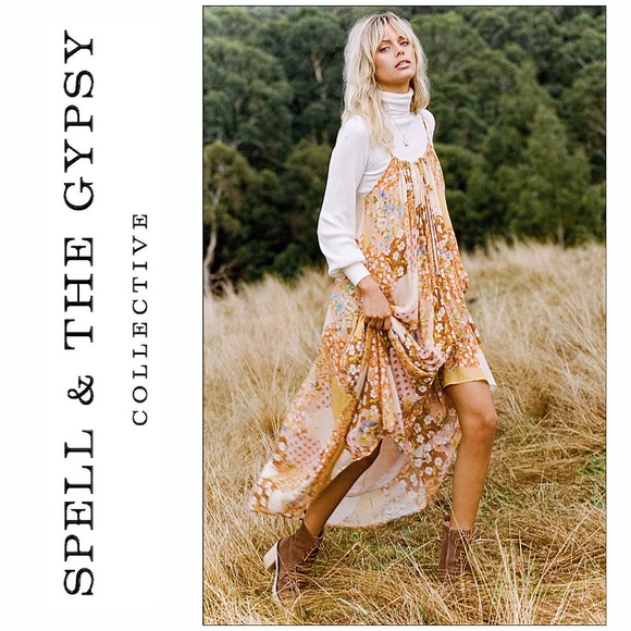 ✨SALE✨NWT Spell & The Gypsy Freda Strappy Maxi Dress Size Large - Picture 16 of 16